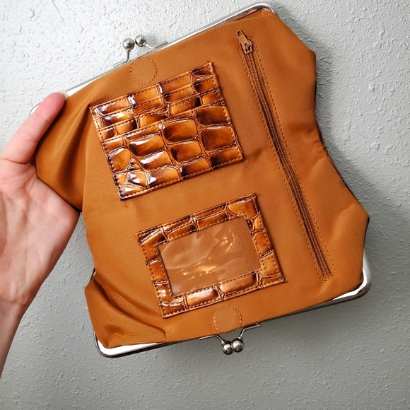 Vintage Brown Scale Wallet Clutch double sided unbranded - Picture 2 of 4